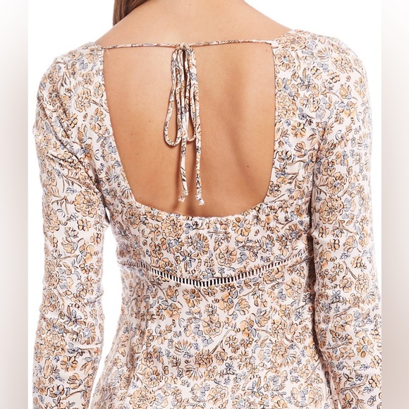 NWOT Free People Boheme Floral Long Sleeve Mini Dress - Picture 4 of 16